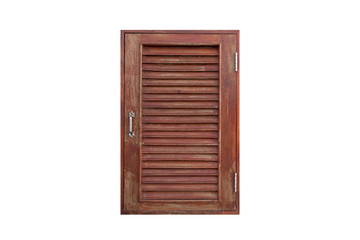 wooden window isolated on white background - clipping paths