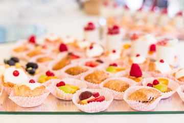 assorted mini dessert