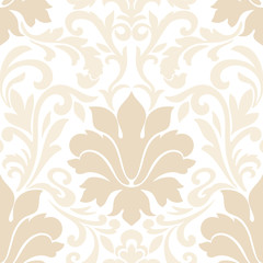 Vector damask seamless pattern element. Classical luxury old fashioned damask ornament, royal victorian seamless texture for wallpapers, textile, wrapping. Exquisite floral baroque template