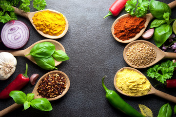 Fresh seasoning herbs and spices