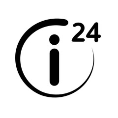 informacja 24h ikona - obrazy, fototapety, plakaty