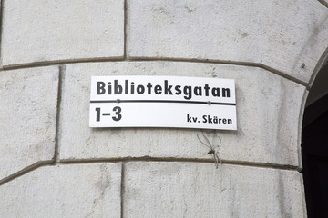 Street Sign in Stockholm; Sweden