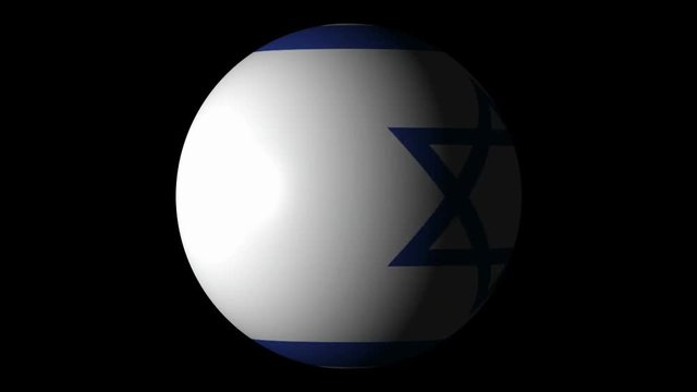 israelball Flag Ball - Flag of the israelball on black Isolated.