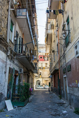 Fototapeta premium Narrow streets of Naples, Italy