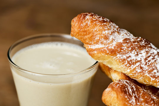 horchata and fartons, typical snack in Valencia, Spain