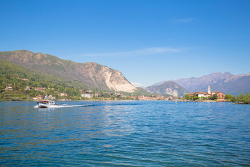 Fototapeta premium Lake Maggiore Fishermen Island, Stresa italy