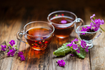 glass of tea brewed with therapeutic Linden