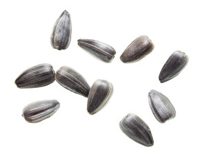 Fried black seeds isolated on white background