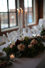 Industrial Loft with Brick Walls Decorated for Wedding Reception
