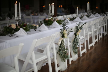 Industrial Loft with Brick Walls Decorated for Wedding Reception