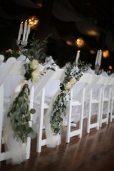 Industrial Loft with Brick Walls Decorated for Wedding Reception