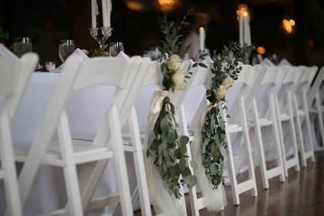 Industrial Loft with Brick Walls Decorated for Wedding Reception