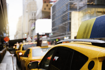 Taxi stop in Manhattan.