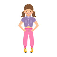 Girl in pink pants