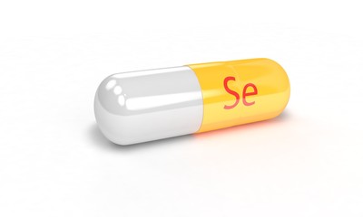 Pill Se isolated on the white, 3d render