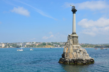 Памятник затопленным кораблям в Севастополе. Крым,...