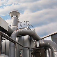 Industrial factory air filtration system.