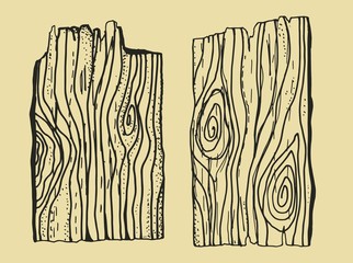 Wood texture drawing hand-made. Pieces of broken boards vector