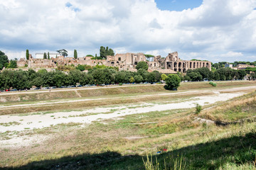 Fototapeta na wymiar View of Circus Maximus from Belvedere Romolo e Remo