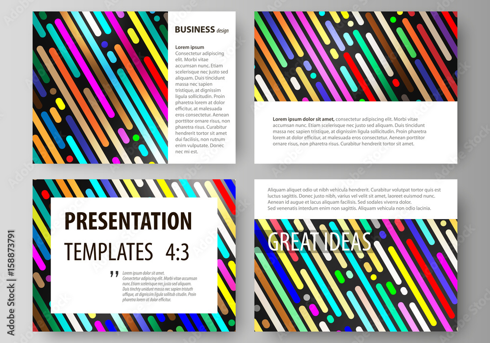 Wall mural set of business templates for presentation slides. easy editable vector layouts in flat design. colo
