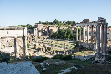 Fototapeta na wymiar View of Foro Romano in rome