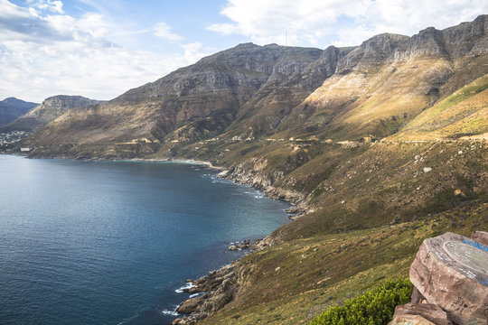 Wonderful landscape view on coast at Chapmans Peak Drive, Cape Town © picturist