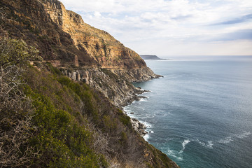 Wonderful landscape view on coast at Chapmans Peak Drive, Cape Town