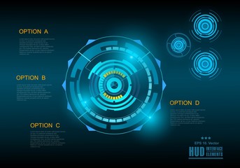 Futuristic virtual graphic touch user interface, HUD