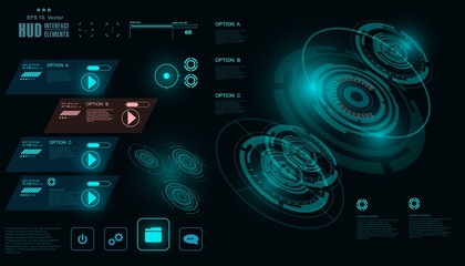 Naklejka premium Futuristic virtual graphic touch user interface, HUD