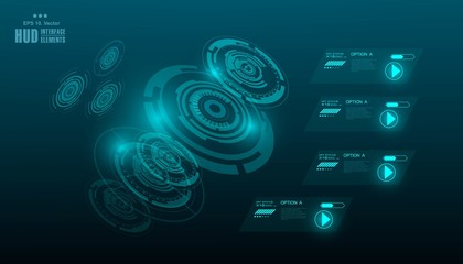 Futuristic virtual graphic touch user interface, HUD