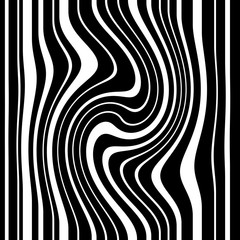 Abstract background with wavy lines, black and white stripes