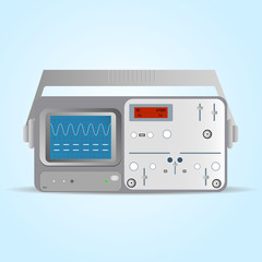 Flat vector illustration icon of oscilloscope