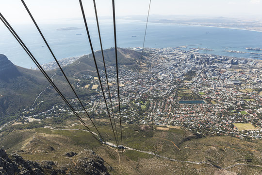 View From The Cable Car On Cape Town