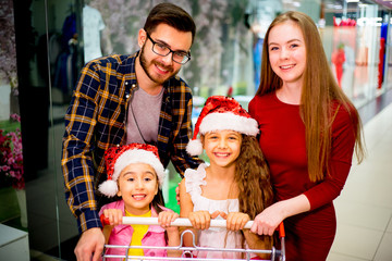 Happy family shopping