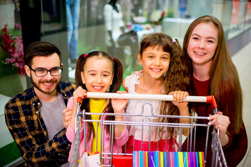 Happy family shopping