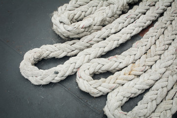 Fototapeta na wymiar Texture of big rope (ocean background)