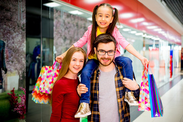 Happy family shopping