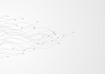 Tech background with curved circuit board. Technology abstract illustration template design