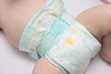Newborn boy baby in diaper
