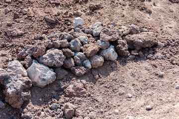Volcanic rocks on the path to vesuvius crater