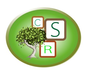 Green Plant with Corporate Social Responsibility Concepts