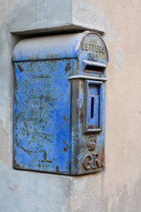 Blue old mail box