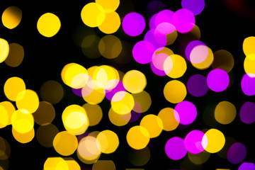 Abstract Yellow Purple lights bokeh background