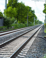 Eisenbahnschienen, Zugverkehr in Schleswig-Holstein, Deutschland