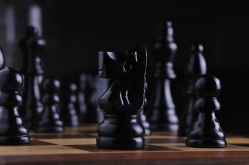 Chess pieces on the board