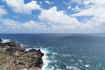 Maui Coast with blow hole below
