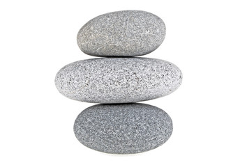 Fototapeta na wymiar Spa stones isolated on white background, balanced stones