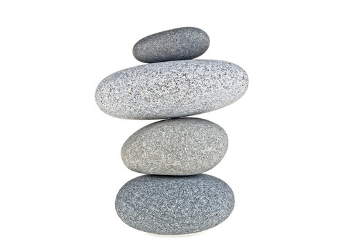 Stones pyramid isolated on a white background, SPA stones