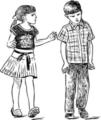 the children go and talk