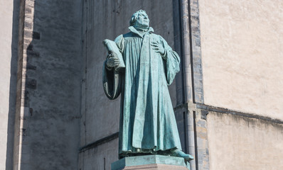 Fototapeta na wymiar Statue of Martin Luther in Magdeburg, Germany